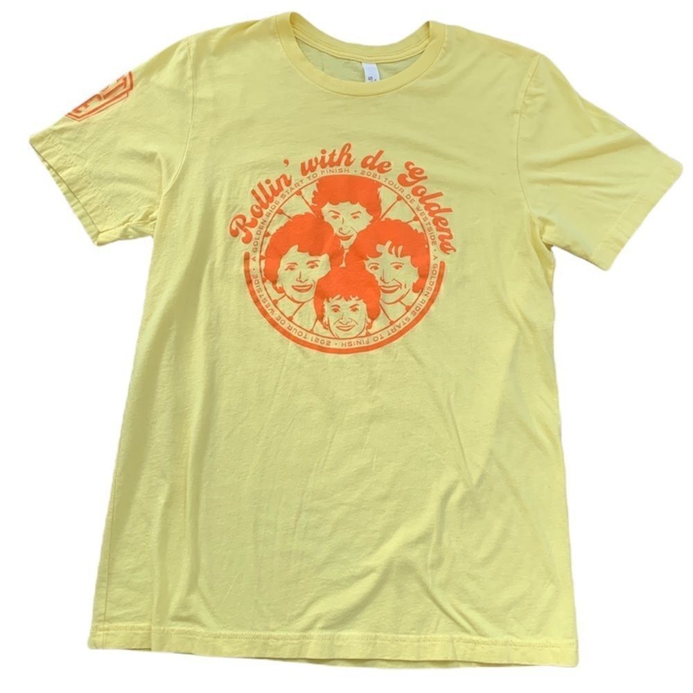 Golden Girls Rollin’ with de Goldens T-Shirt Yellow Graphic Tee Size Medium